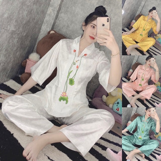 Đồ lam đi chùa, thêu hoa tay lỡ
