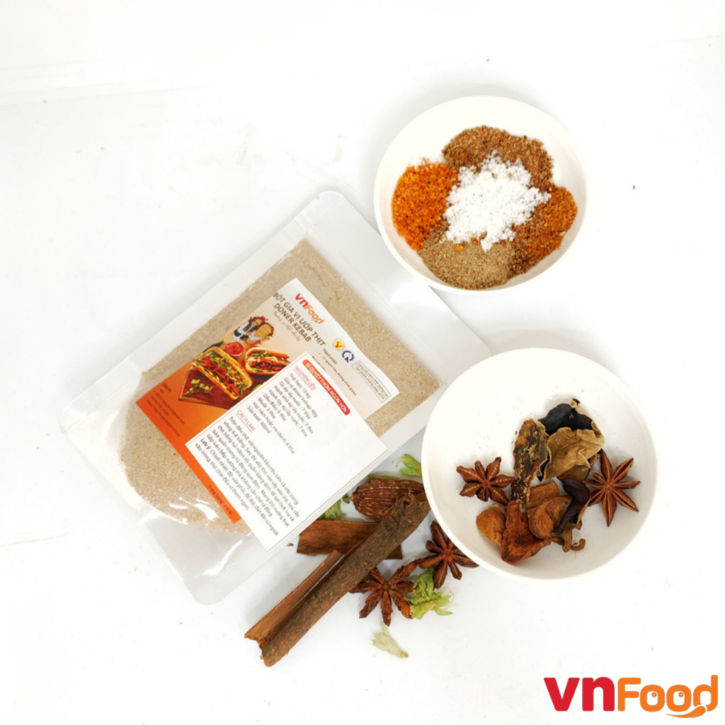 Bột Gia Vị Uớp Thịt Bánh Mỳ Doner Kebab VnFood Loại 50g - Hương Vị Thổ Nhĩ Kỳ