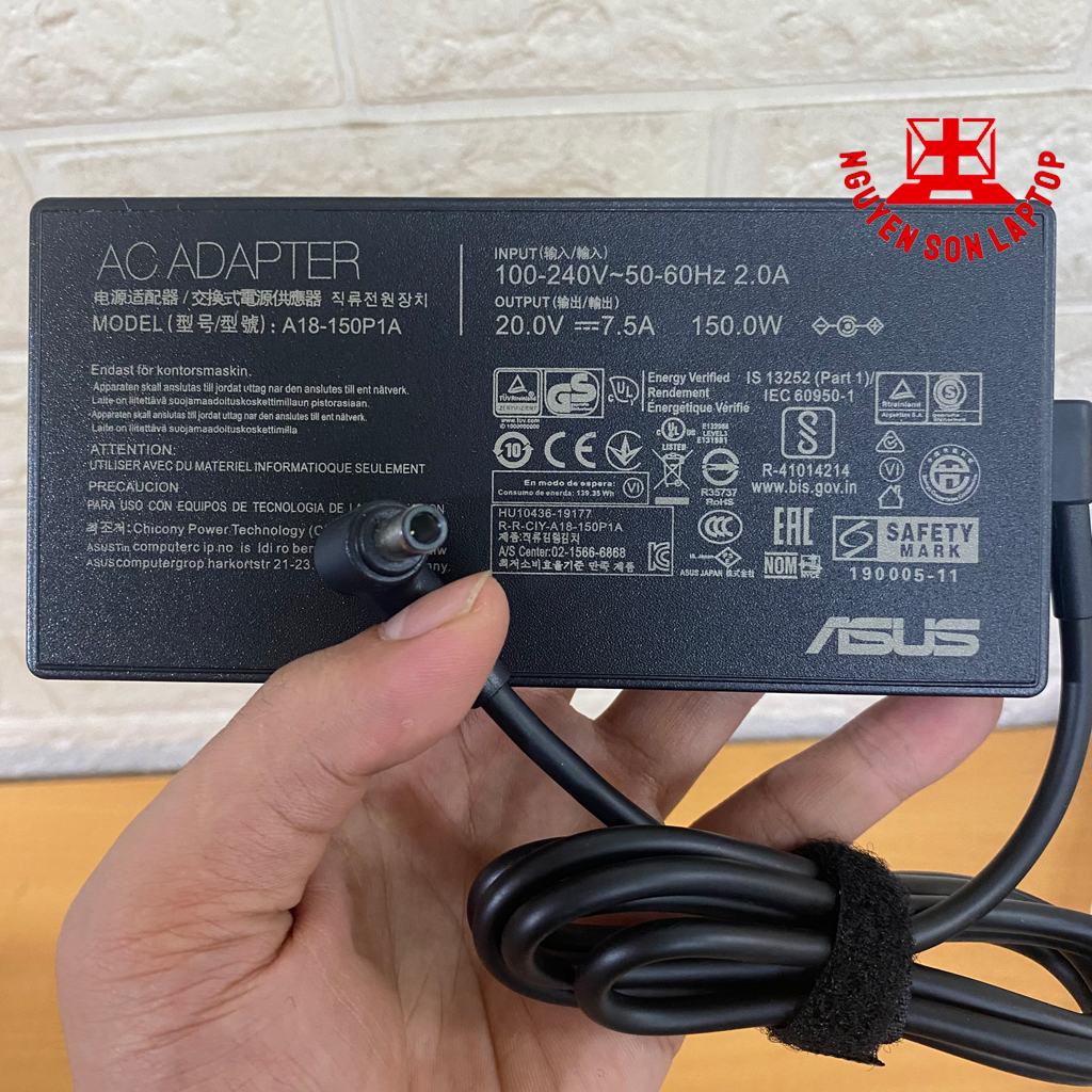 Sạc Laptop Asus 20V - 7.5A (150W) Chân kim 6.0*3.7mm Asus Rog G531GT G731GT