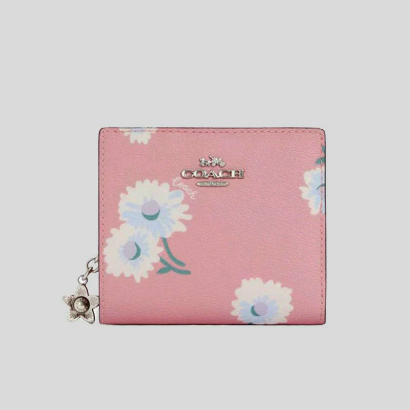 Ví ngắn C🅾️ach Boxed Snap Wallet màu hồng pastel cực đẹp