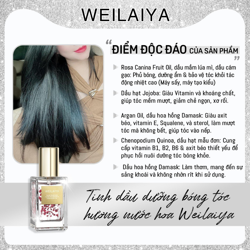 Tinh Dầu Dưỡng Tóc Weilaiya Hoka Serum Dưỡng Tóc Hương Nước Hoa Thơm Lâu Quyến Rũ Không Bết Dính Phục Hồi Giảm Xơ Tóc
