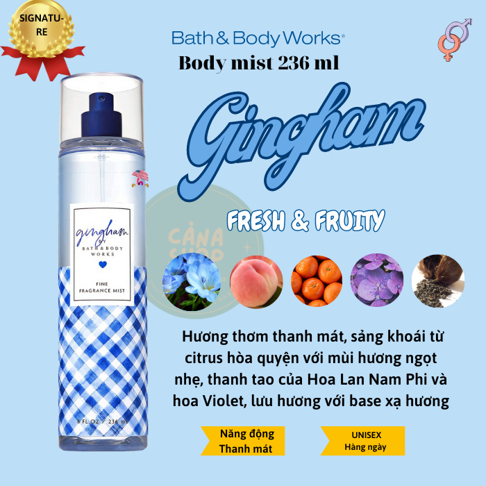 XỊT THƠM BATH & BODY WORKS BODY MIST NHIỀU MÙI, BILL MỸ