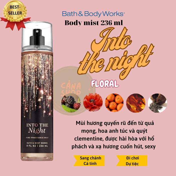 XỊT THƠM BATH & BODY WORKS BODY MIST NHIỀU MÙI, BILL MỸ
