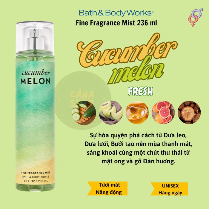 XỊT THƠM BATH & BODY WORKS BODY MIST NHIỀU MÙI, BILL MỸ