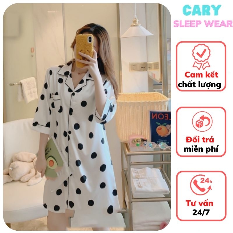 Đầm ngủ bigsize cute dễ thương váy ngủ dáng suông mặc nhà hoạt hình mùa hè CARY