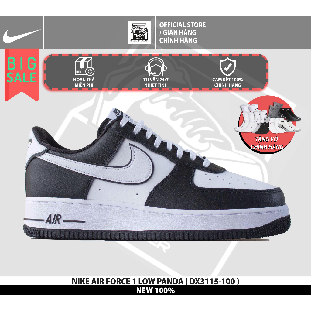 [ HÀNG CHÍNH HÃNG CÓ SẴN ] Giày Nike AIR FORCE 1 LOW PANDA ( DX3115-100 ) - AUTHENTIC 100%