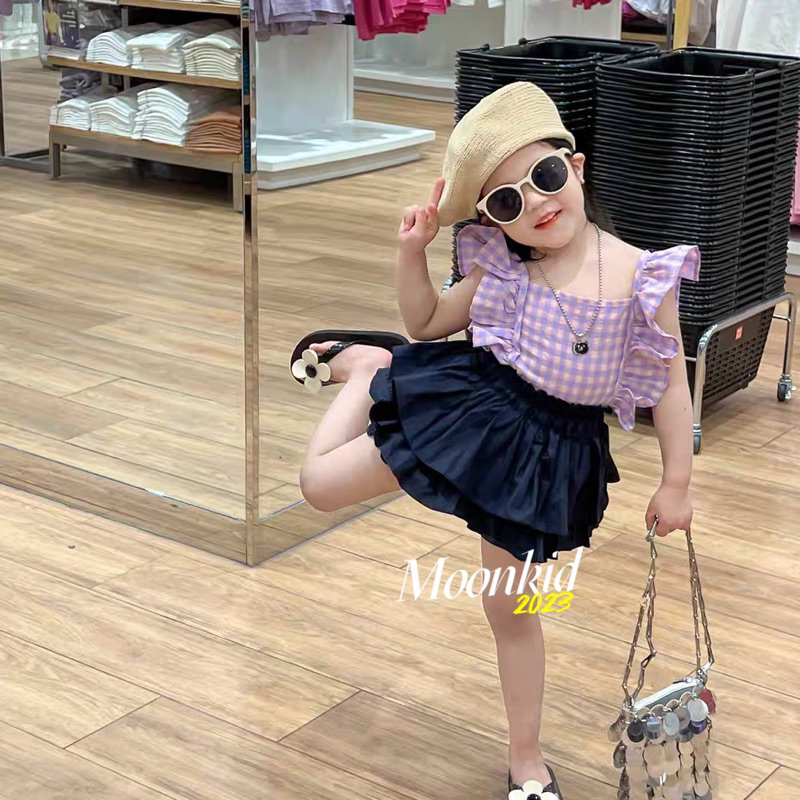 Bộ cánh tiên tím bé gái quần váy 2 tầng xinh yêu