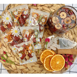 Combo 10 gói Trà Dưỡng Nhan 7 Vị (Gồm: Hoa Cúc; Nụ Hoa Hồng; Long Nhãn; Kỷ Tử; Táo Đỏ, Cỏ ngọt, Hoa nhài)