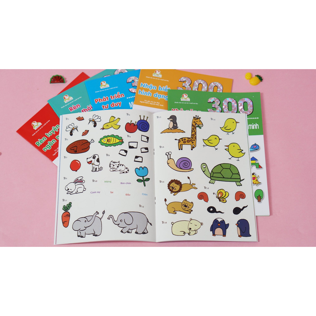 Shop Bố Ken: Sách 300 Miếng Bóc Dán Thông Minh Sticker Cho Bé 2-12 [100% Chuẩn NXB]