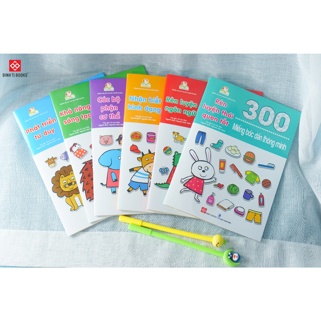 Shop Bố Ken: Sách 300 Miếng Bóc Dán Thông Minh Sticker Cho Bé 2-12 [100% Chuẩn NXB]