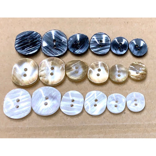 5 nút áo 2 lỗ xà cừ hình oval đẹp lung linh