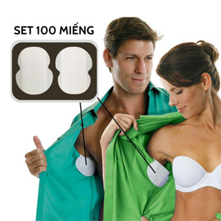 Set 100 miếng dán nách, miếng dán thấm mồ hôi nách chống ướt áo 5 lớp, khử mùi hôi cho nam và nữ