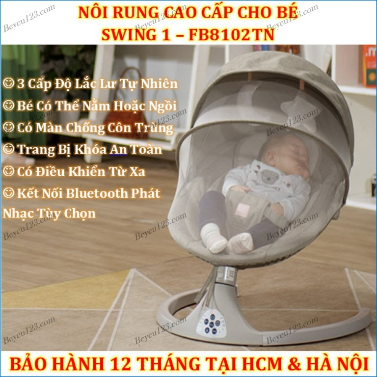 Nôi Điện Cảm Ứng Lắc Lư Và Phát Nhạc Tự Động FATZBABY SWING 1 - Ghế Nằ