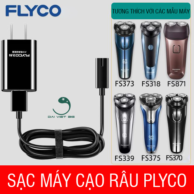 Sạc máy cạo râu Flyco máy hớt tóc dây sạc cổng USB dùng cho các mã máy: Fs871, 872, 873, 318, 339, 375, 378...