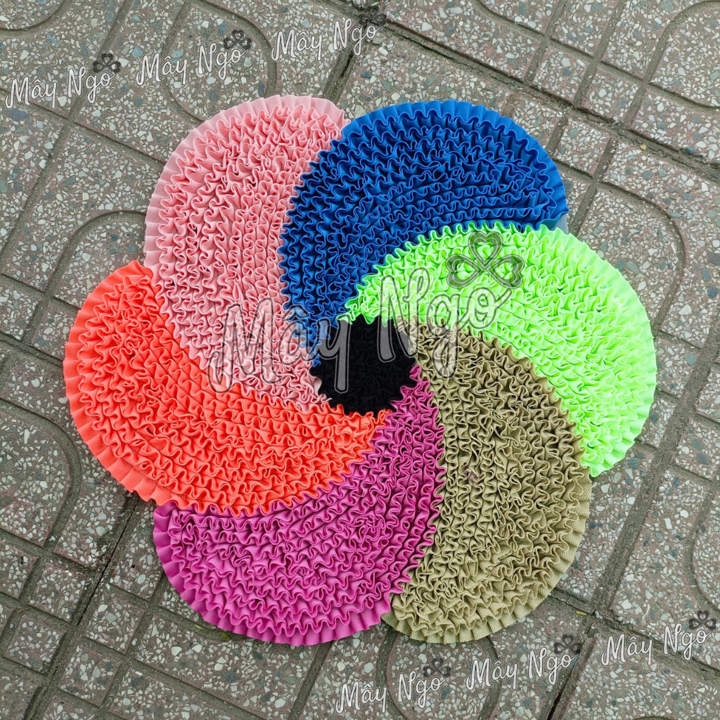 Thảm lau chân nhà may hình hoa 6 cánh phối màu