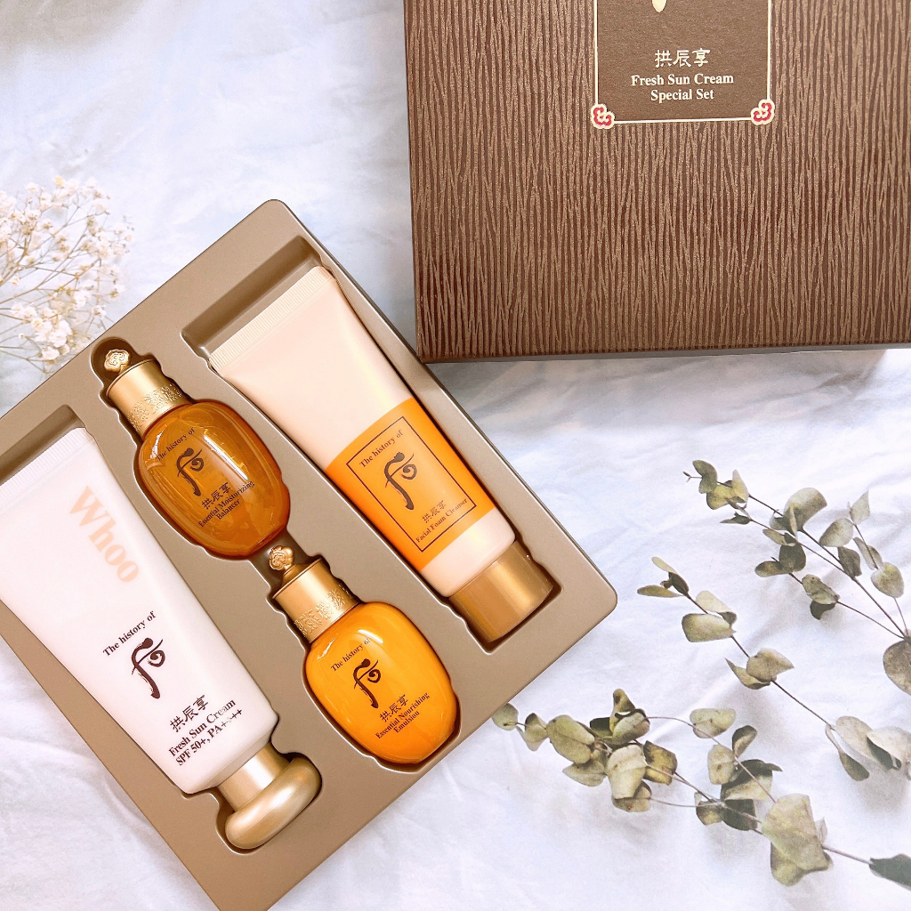 Kem chống nắng dịu nhẹ cho da nhạy cảm Whoo Gongjinhyang Fresh Sun Cream Special Set