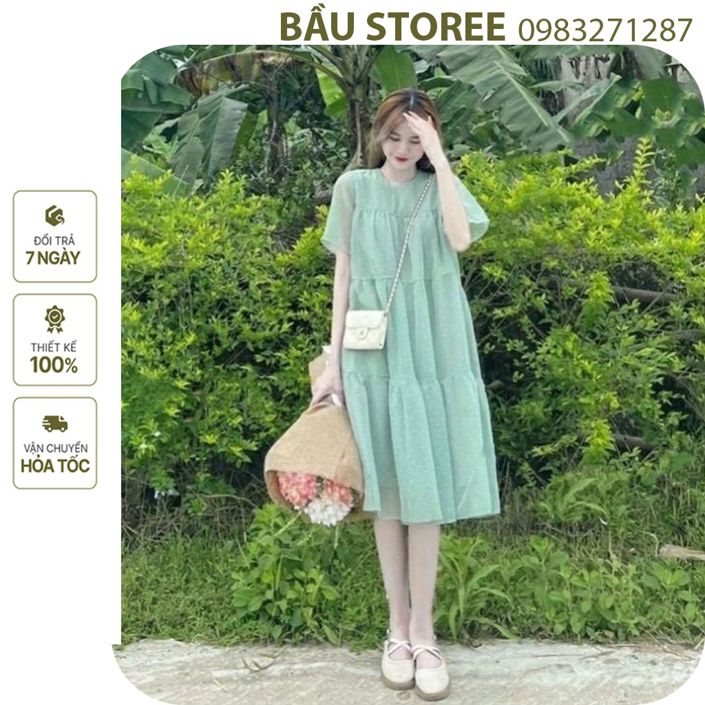 VÁY BẦU DỰ TIỆC,CÔNG SỞ MÙA HÈ-ĐẦM BẦU THIẾT KẾ DÁNG XUÔNG NHẸ NHÀNG XINH XẮN VẢI VOAN 2