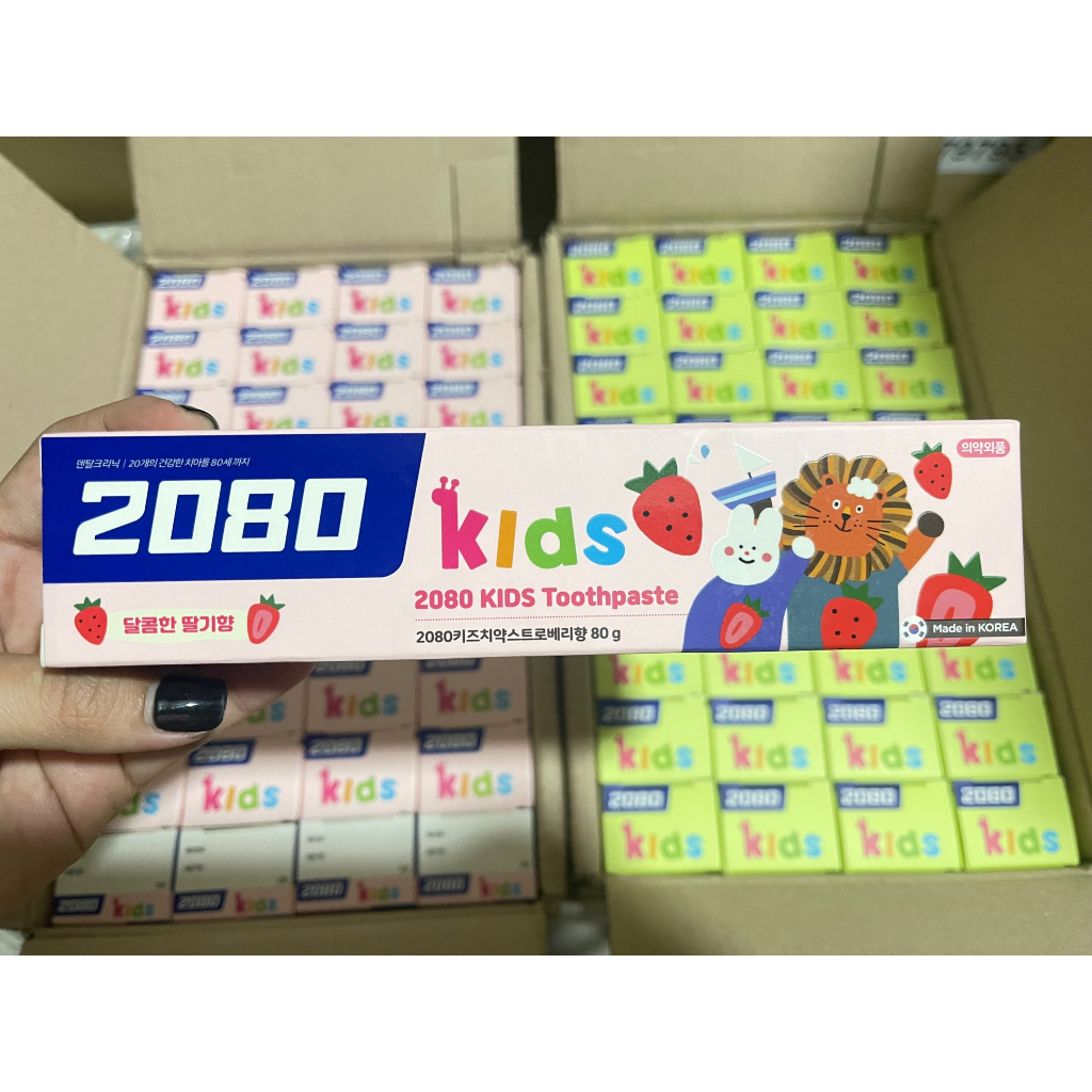 Kem đánh răng trẻ em Hàn Quốc cao cấp 2080 - 80g Hương Táo - Hương Dâu