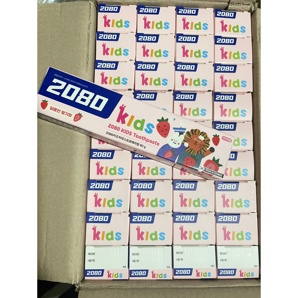 Kem đánh răng trẻ em Hàn Quốc cao cấp 2080 - 80g Hương Táo - Hương Dâu