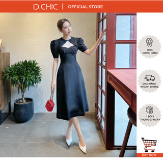 D.chic váy xếp ly ngực cổ tròn đính nơ xếp ly ms: 2813218