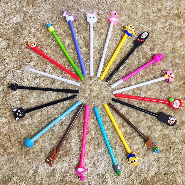 Set 20 cây viết bi mực nước hình thú ngộ nghĩnh dễ thương, bộ bút nước 0.5mm thiết kế hoạt hình bắt mắt nhiều màu