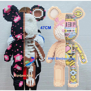 Đồ chơi xếp hình gấu bearbrick giải phẫu mpin 46cm lắp ráp mô hình cỡ lớn hàng đẹp bear bricko