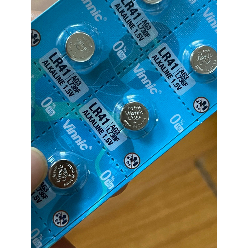Vỉ pin Vinnic AG3 L736F LF41/192 392A L736 L41H LR41 chính Hãng 1.55V