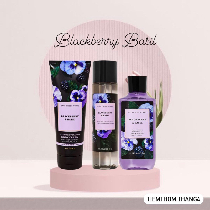 • 𝐁𝐥𝐚𝐜𝐤𝐛𝐞𝐫𝐫𝐲 𝐁𝐚𝐬𝐢𝐥• Bath & Body Works - Sản phẩm dưỡng và xịt thơm toàn thân dành cho nữ