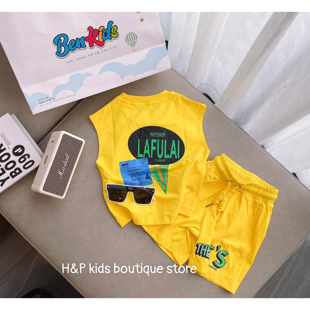 SALE_ Bộ ba lỗ phối chữ sành điệu cho bé size cho bé 10-20kg, chất mềm mịn, rất mát_Thoitrangbeyeu J&B Kids