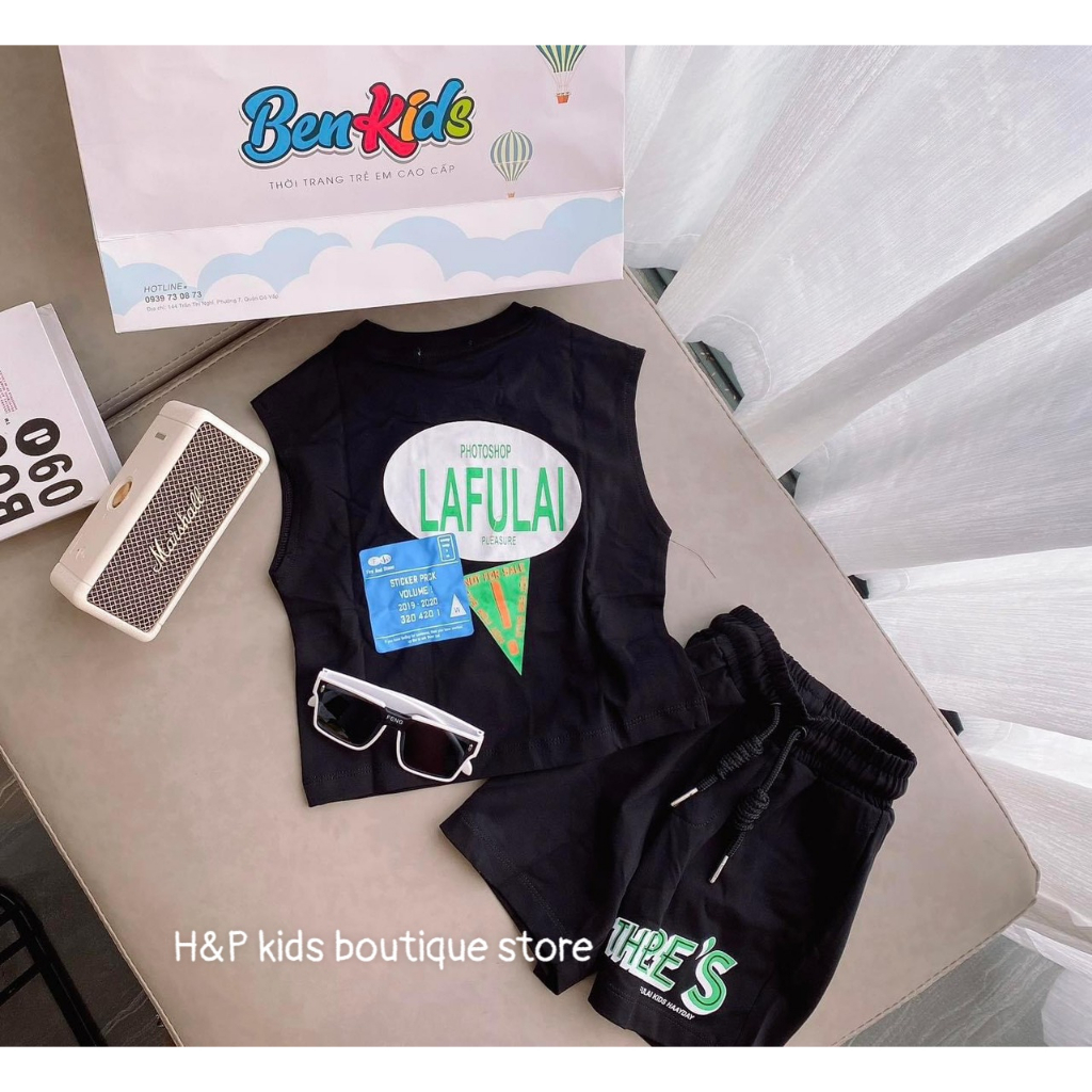 SALE_ Bộ ba lỗ phối chữ sành điệu cho bé size cho bé 10-20kg, chất mềm mịn, rất mát_Thoitrangbeyeu J&B Kids