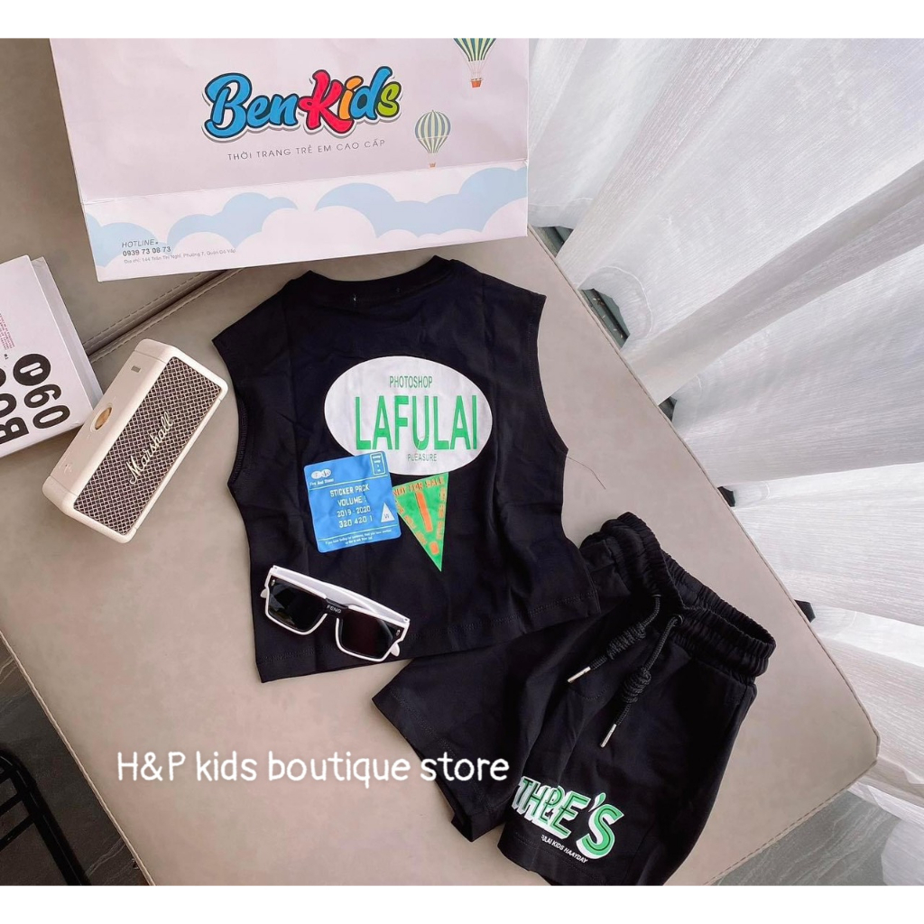 SALE_ Bộ ba lỗ phối chữ sành điệu cho bé size cho bé 10-20kg, chất mềm mịn, rất mát_Thoitrangbeyeu J&B Kids