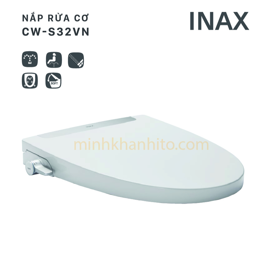 Nắp bồn cầu tự rửa thông minh xịt rửa, vệ sinh phụ nữ INAX CW-S32