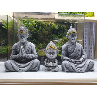 Tượng Tôn Ngộ Không ngồi thiền trang tí bể cá, tiểu cảnh...