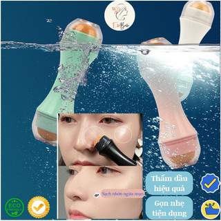 Cây lăn thấm Dầu da mặt Làm từ Đá Núi Lửa, Thanh lăn da dầu - Oil Absorbing Volcanic Roller Elle Belle