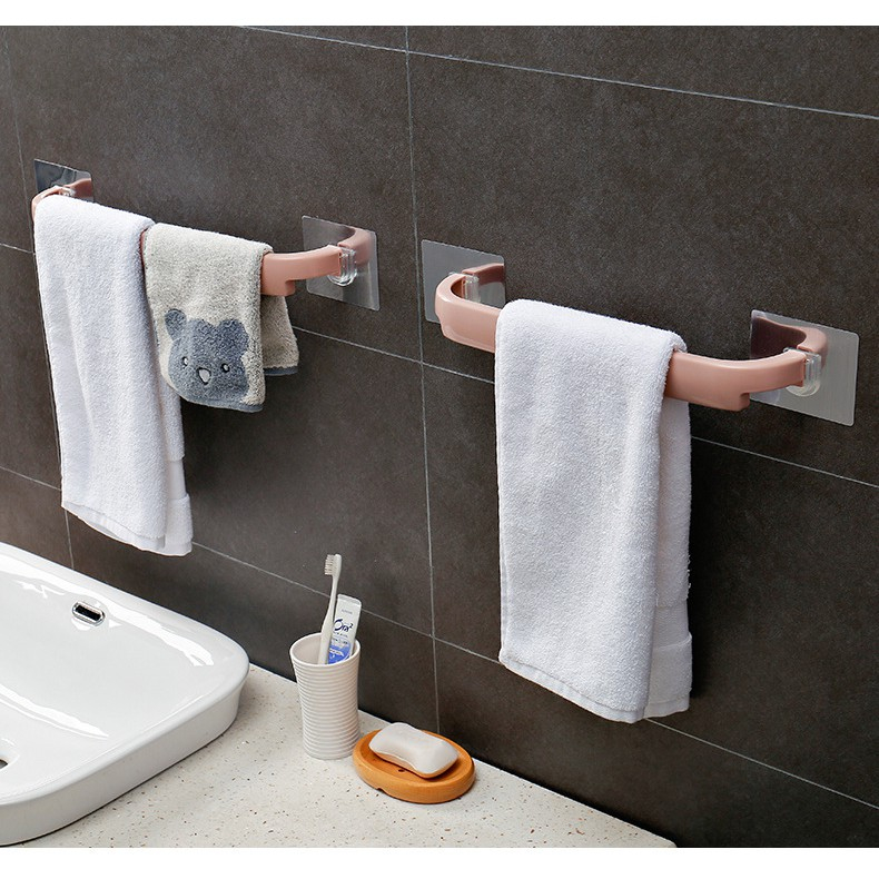 Giá treo khăn nhà tắm,thanh treo khăn mặt,giày dép dán tường tiện lợi,gọn gàng sử dụng dễ dàng,không cần khoan tường
