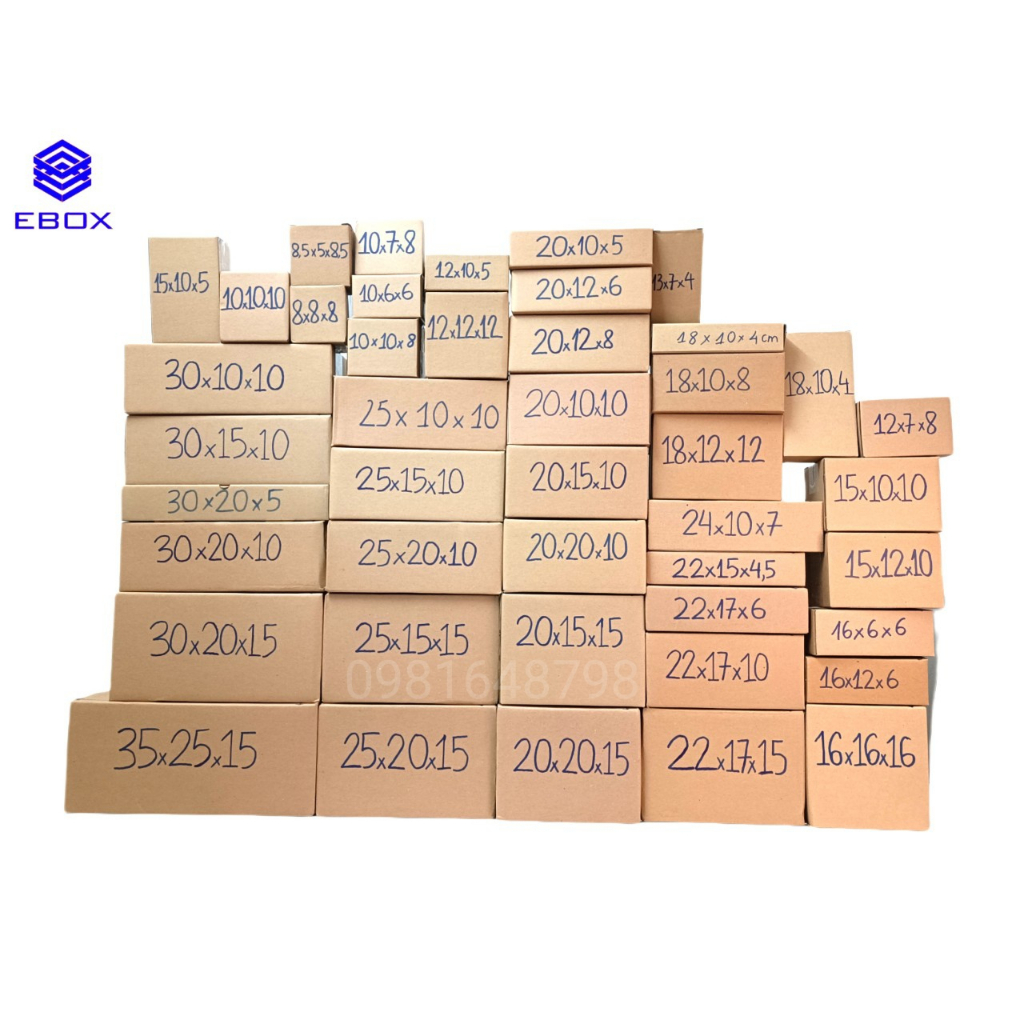 10x6x6 Combo 10 Hộp carton đóng hàng