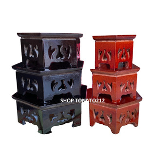 Đế lục giác,đôn lục giác,kỷ lục giác chạm hoa văn để tượng phật gỗ mdf đủ size
