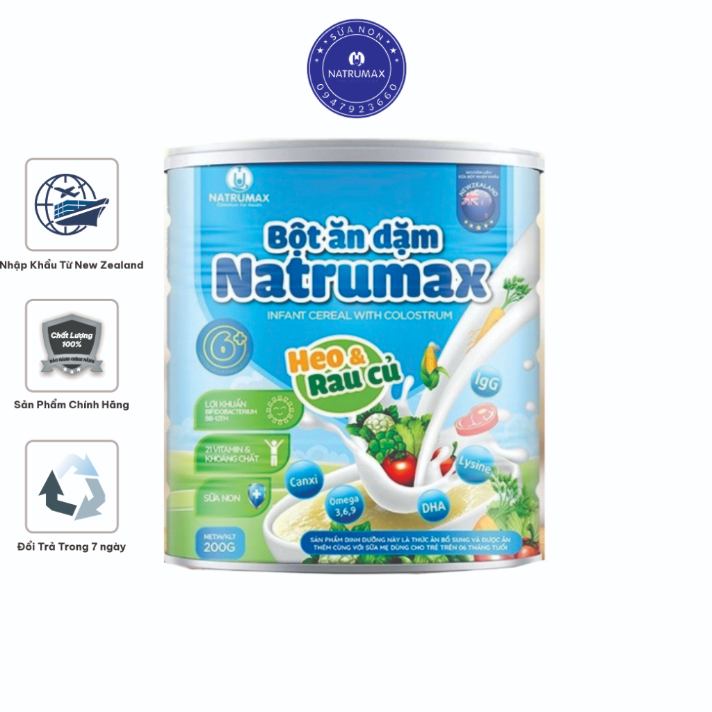 Bột ăn dặm Natrumax Heo & Rau Củ