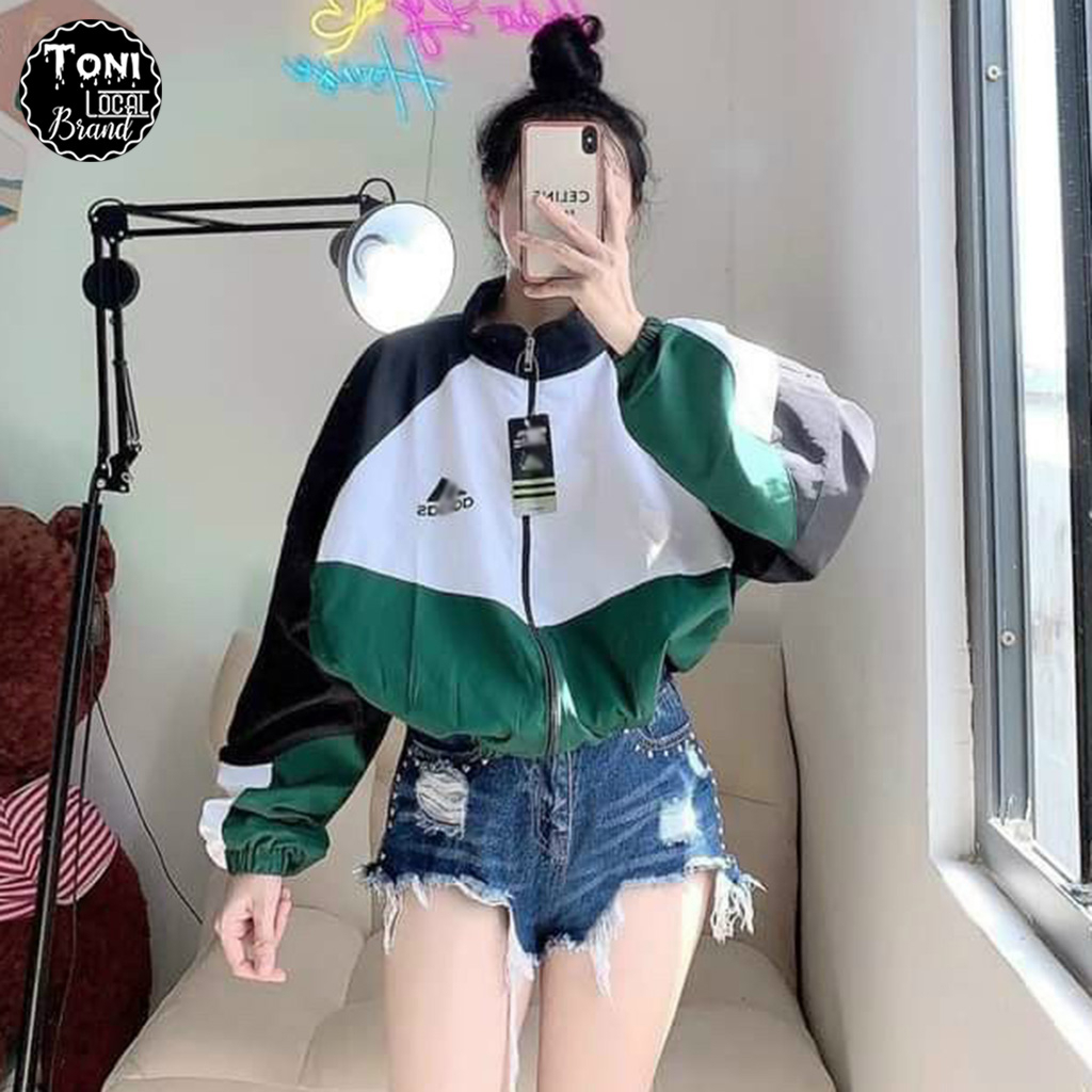 Áo Khoác Dù phối form Dơi Croptop Agidax 2 lớp Unisex