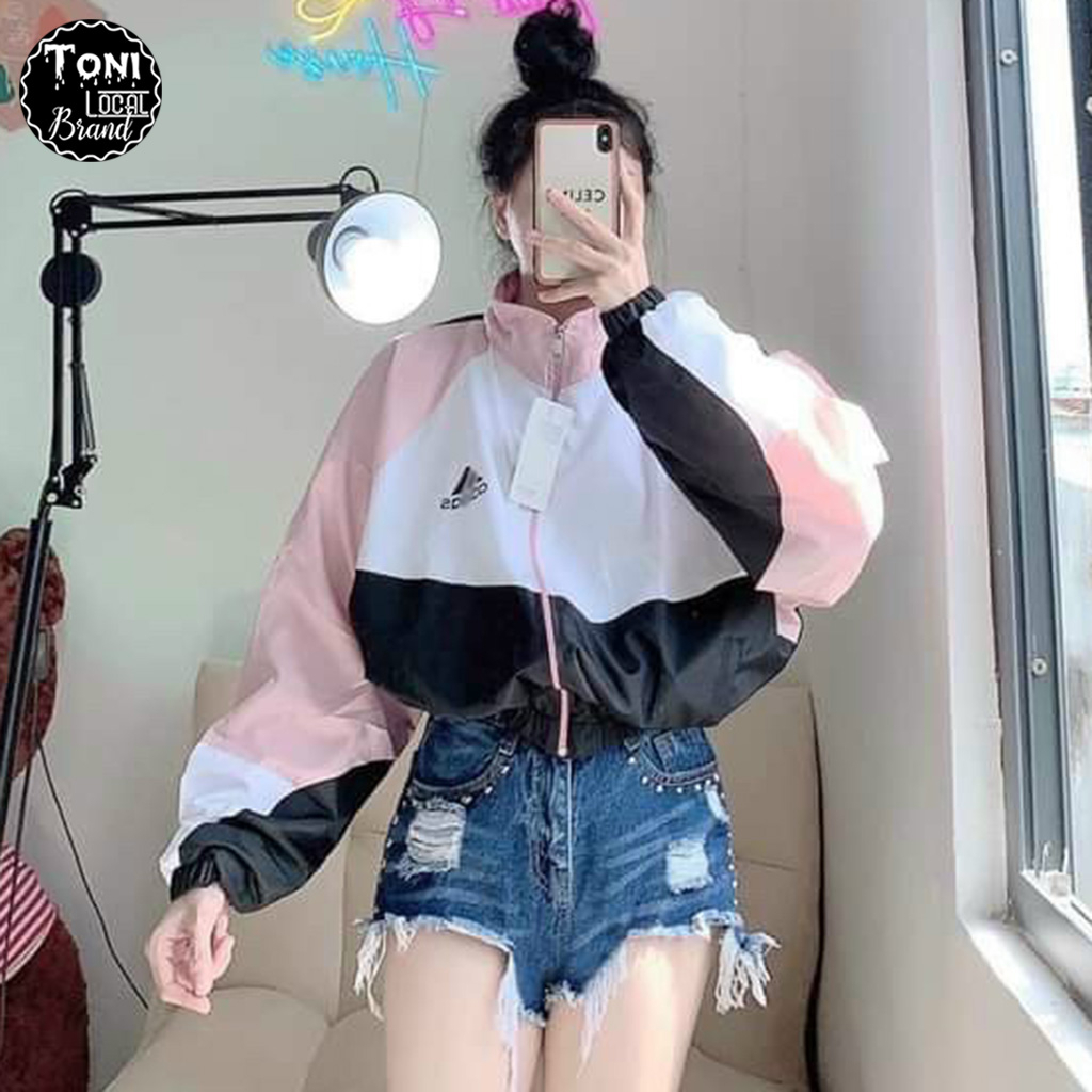 Áo Khoác Dù phối form Dơi Croptop Agidax 2 lớp Unisex
