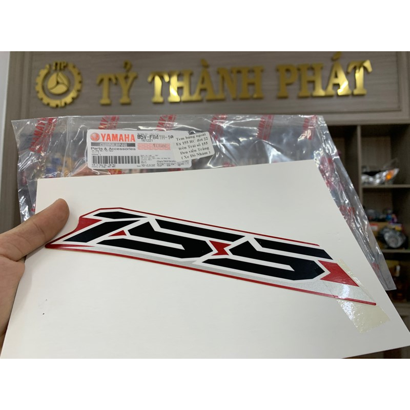 Tem bửng ngoài Ex 155 RC đời 22 trên Trái số 155 Đen viền Trắng
