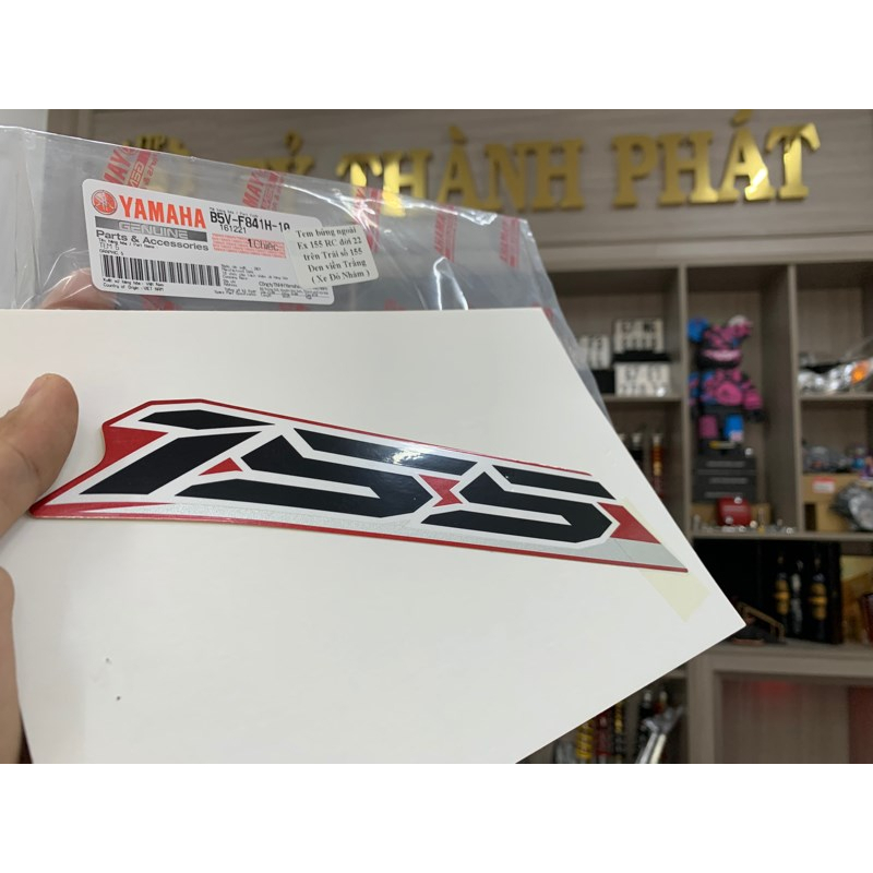 Tem bửng ngoài Ex 155 RC đời 22 trên Trái số 155 Đen viền Trắng