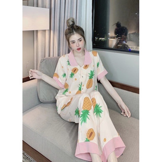 Đồ Bộ Bigsize 60-75kg Tay Ngắn - Quần Dài Lụa Mango - Ruby Store