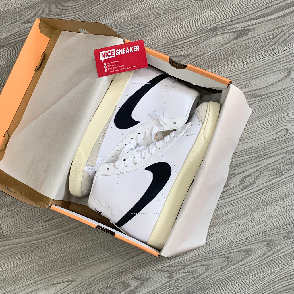 Giày Sneaker Blaze Mid 77 Vintage White Black, Giày Thể Thao Cổ Cao Blaze Trắng Đen- NICE SNEAKER | Chất lượng siêu cấp.