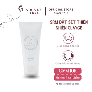 Sữa rửa mặt đất sét se khít lỗ chân lông từ thiên nhiên Clayge Clear Wash 120g Nhật | SRM của Nhật