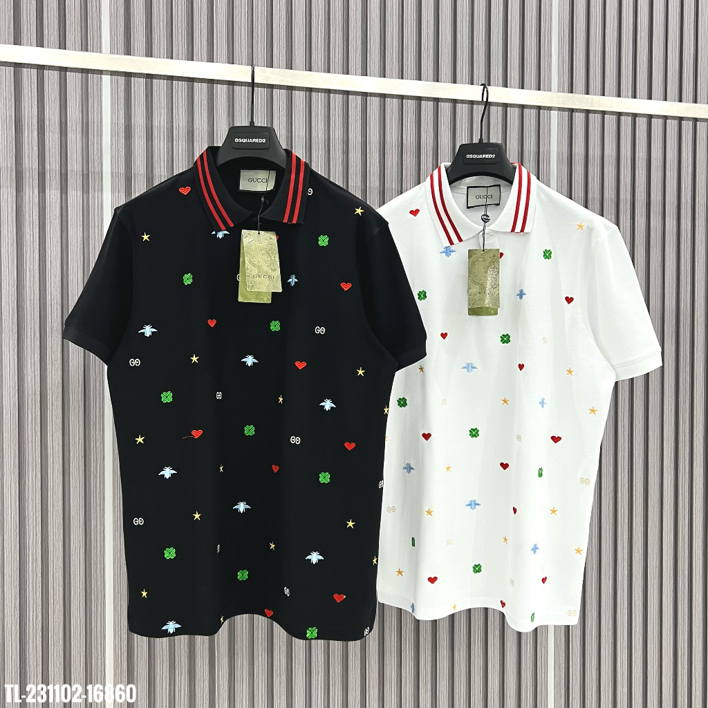 🔥Hot🔥Áo polo Gucci thêu hình thiết kế hot trend Nam nữ New 2023
