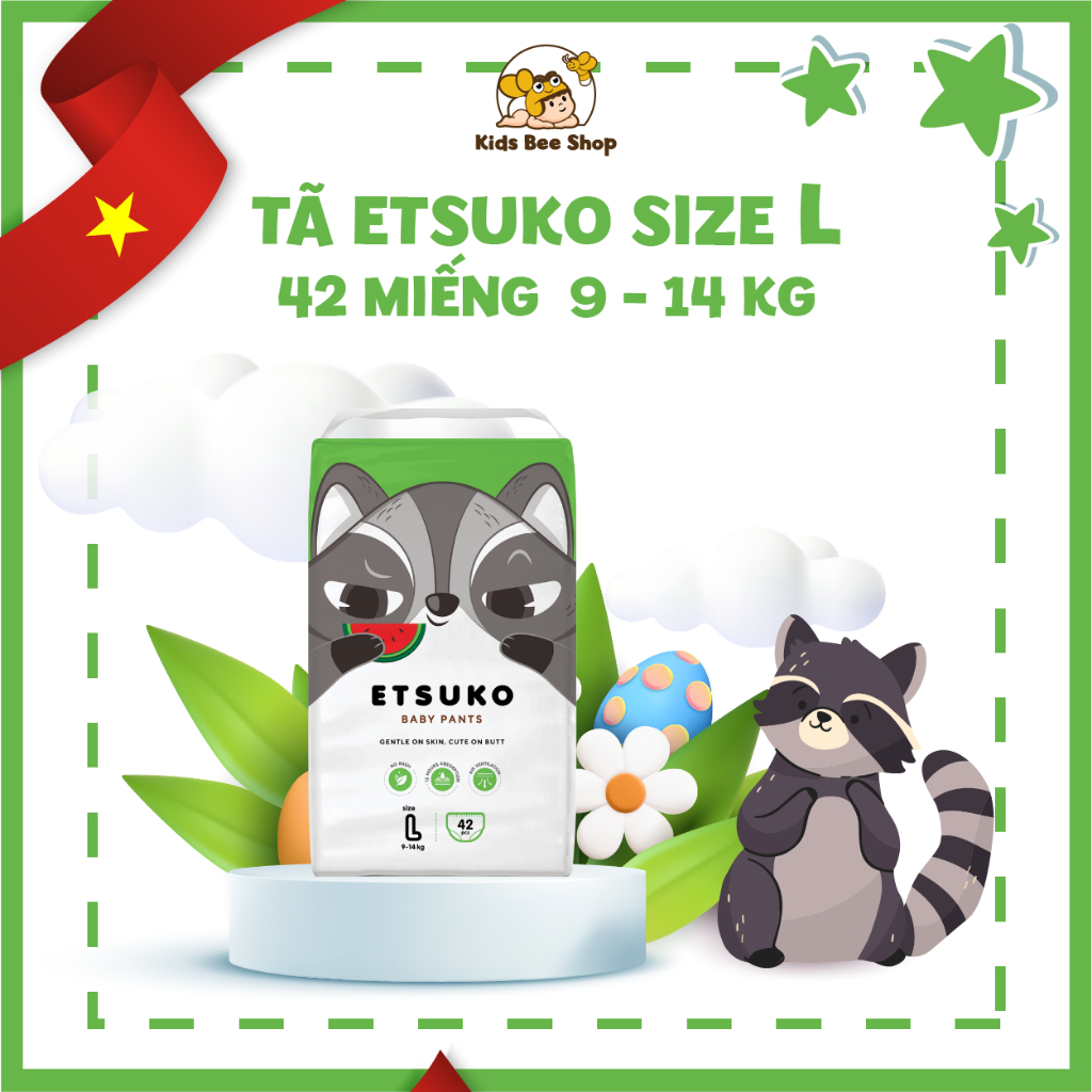 Tã quần ETSUKO - Chống Hăm,Chống Tràn - size L - 42 miếng