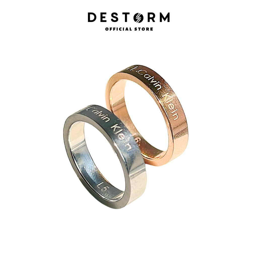 Nhẫn CK Classic cặp đôi nam nữ khắc tên theo yêu cầu Nhẫn unisex thép titan cao cấp không đen gỉ - DSA 08
