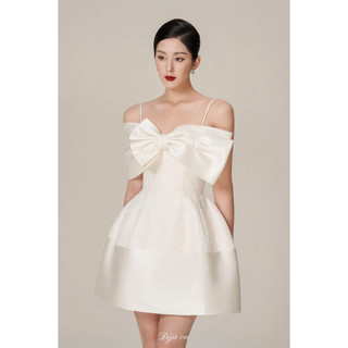 Đầm 2 dây phối nơ cao cấp dự tiệc bigsize (thời trang bigsize vicky.g - anitagreen) NQ523