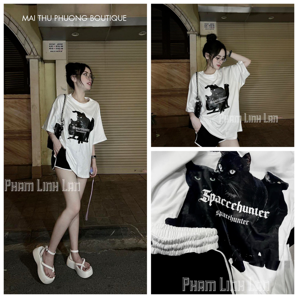 Set Bộ Đồ Nữ Áo Phông Áo Thun Nữ Quần Sooc Quần Đùi Cotton Hàn Mềm Mịn Thấm Hút Mồ Hôi Freesize Mẫu MEOSPAC. TP18